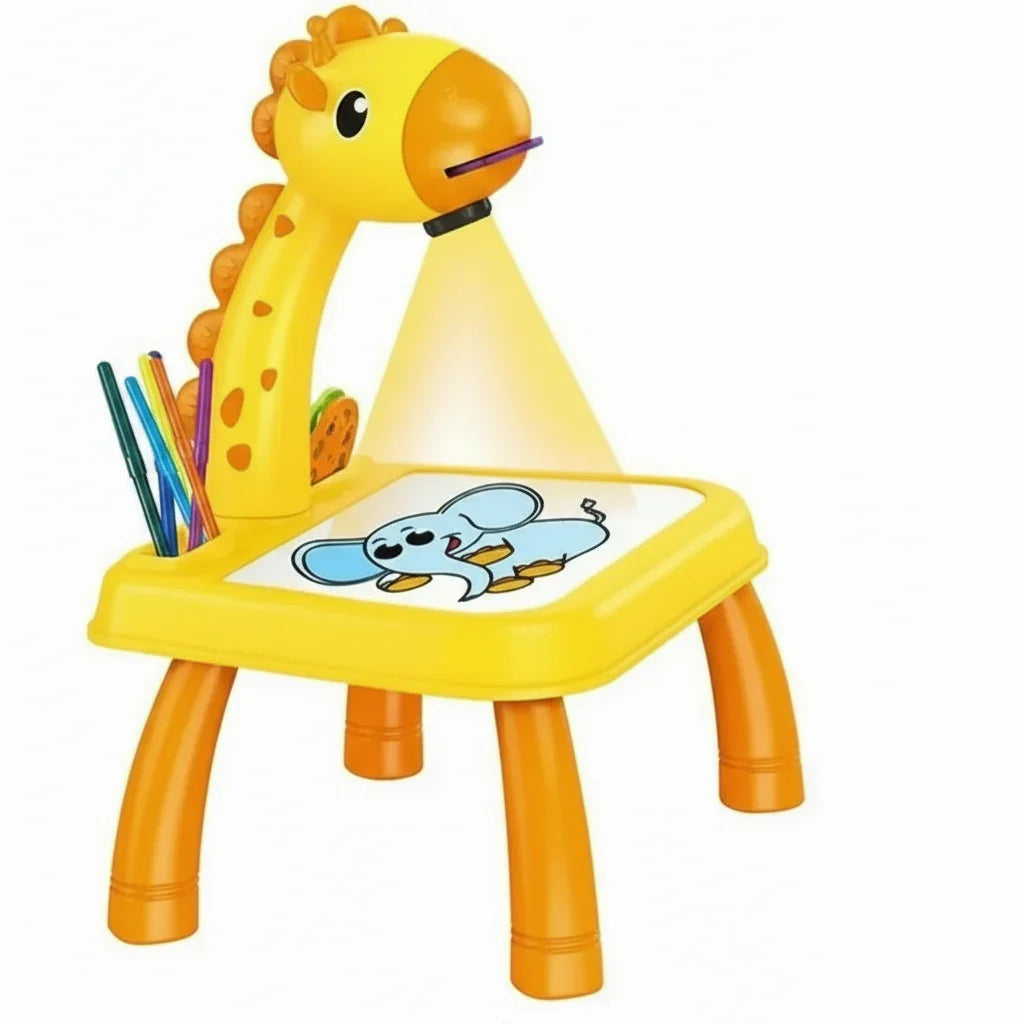 3-in-1 Kids Projector Painting & Drawing Table (Random Color)