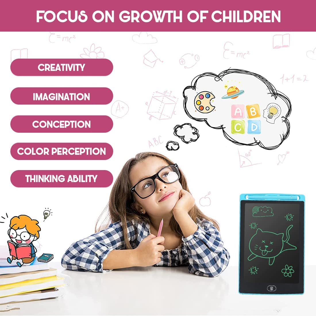 LCD Writing Tablet 8.5-Inch – Hardbound Digital Drawing Pad for Kids
