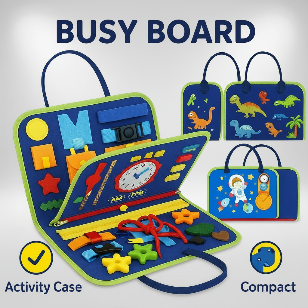 Reusable Montessori Busy Book for Toddlers