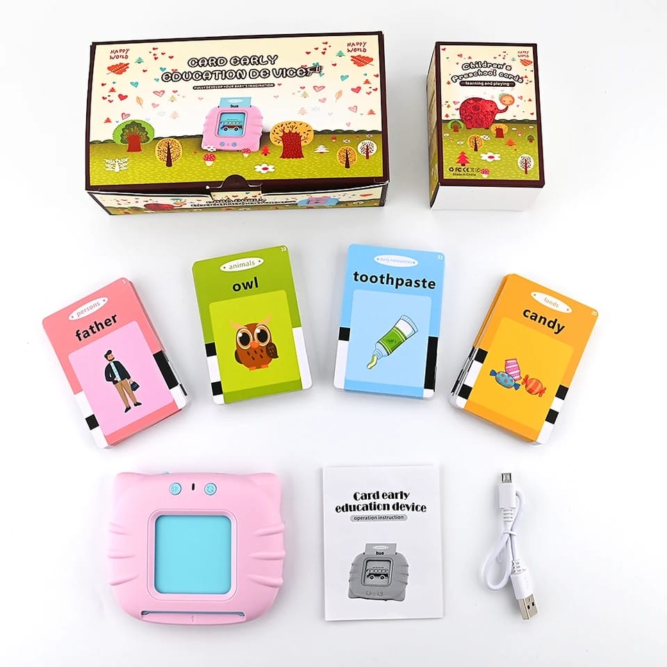 Audible Flash Cards Baby Reading Machine – Early Learning English Toy
