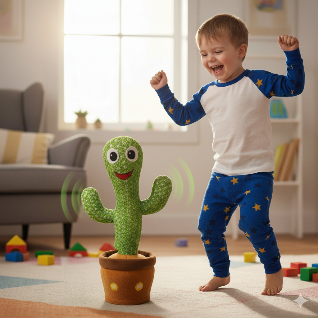 Dancing Cactus Toy – Singing & Talking Plush for Kids