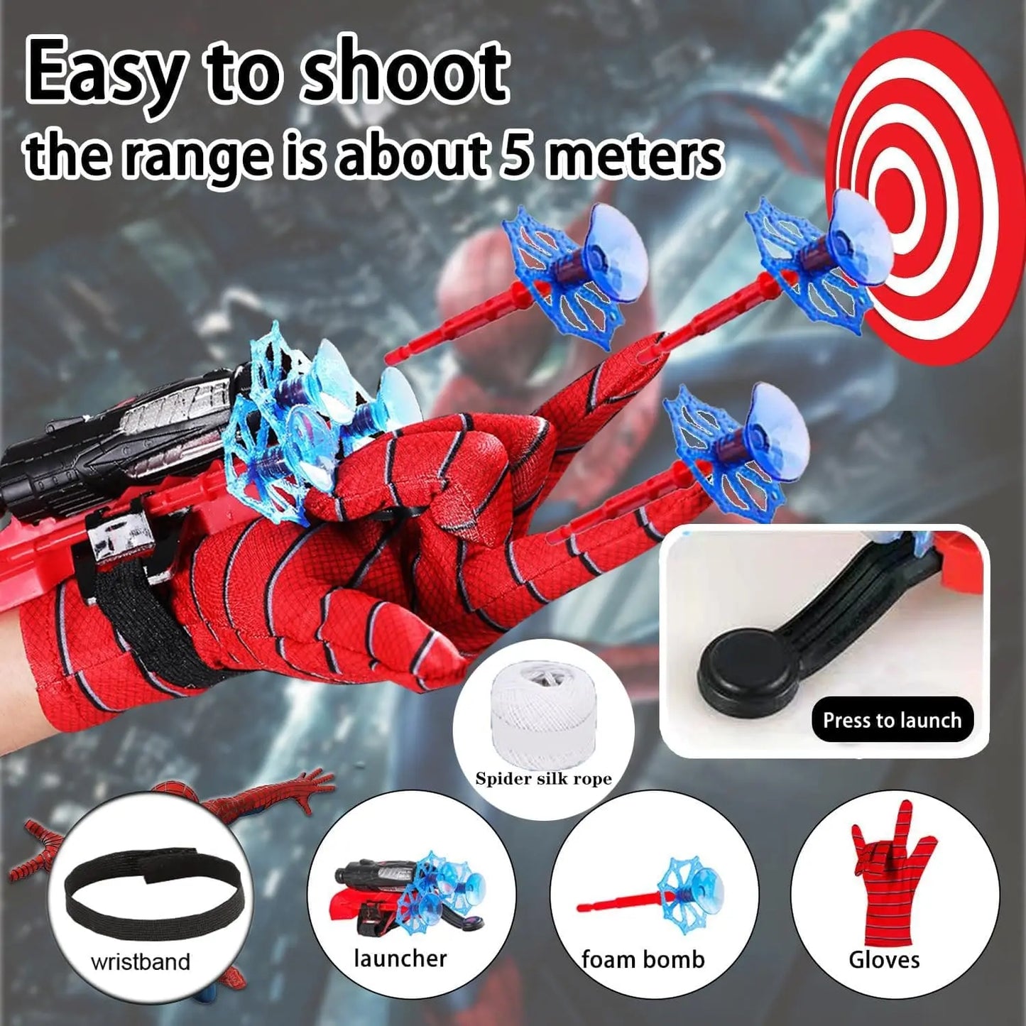 Spider-Man Web Shooter Wrist Set – Action Transmitter Toy for Kids