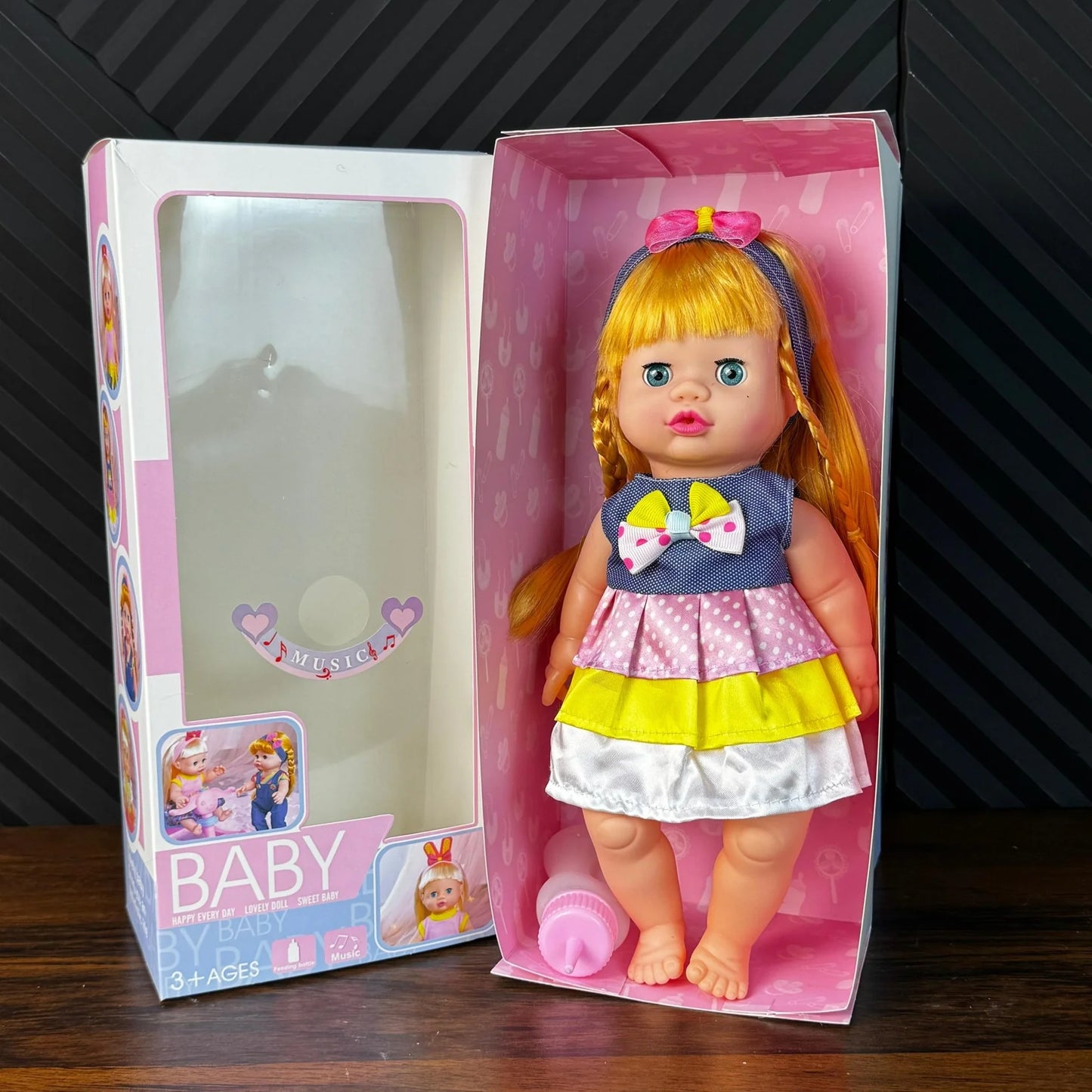 Happy Baby Doll with Bottle & Music – Everyday Play Companion