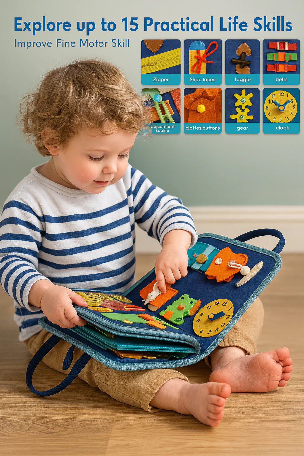 Reusable Montessori Busy Book for Toddlers