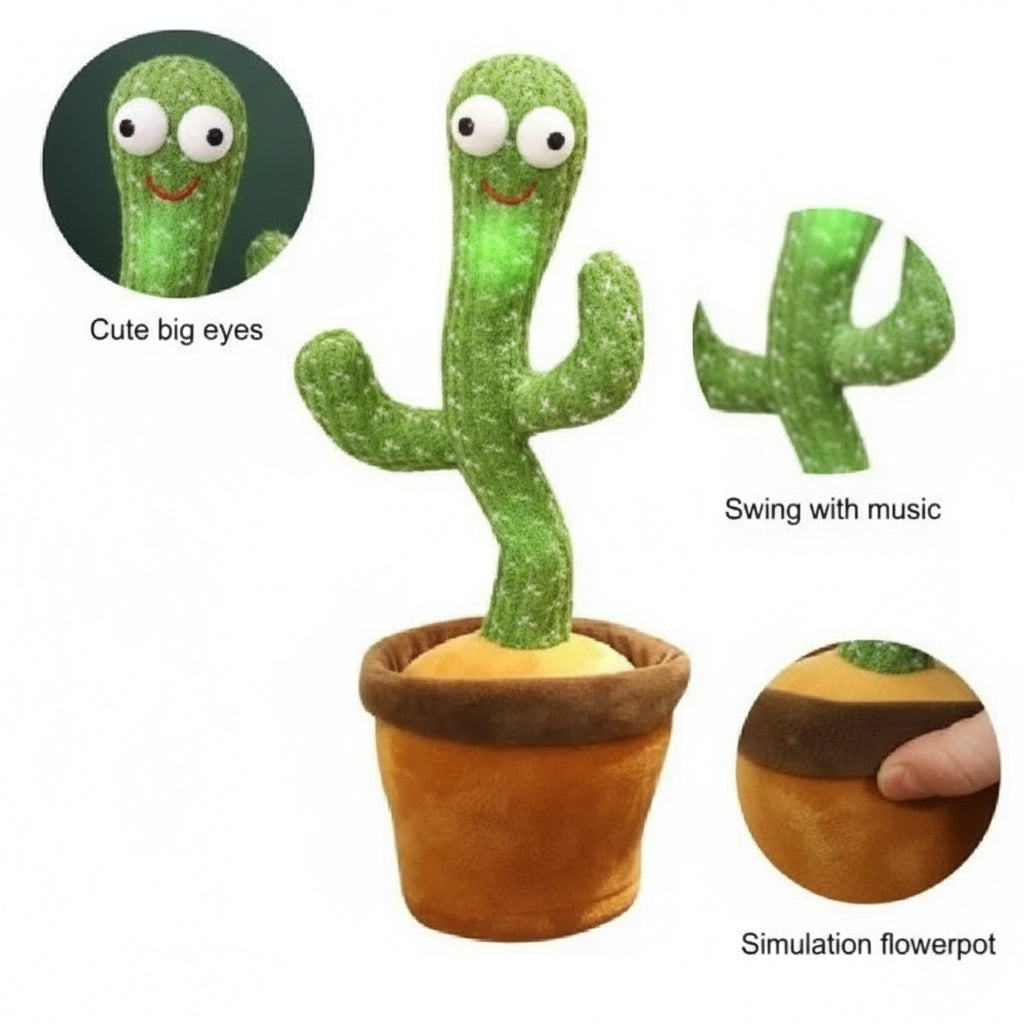 Dancing Cactus Toy – Singing & Talking Plush for Kids