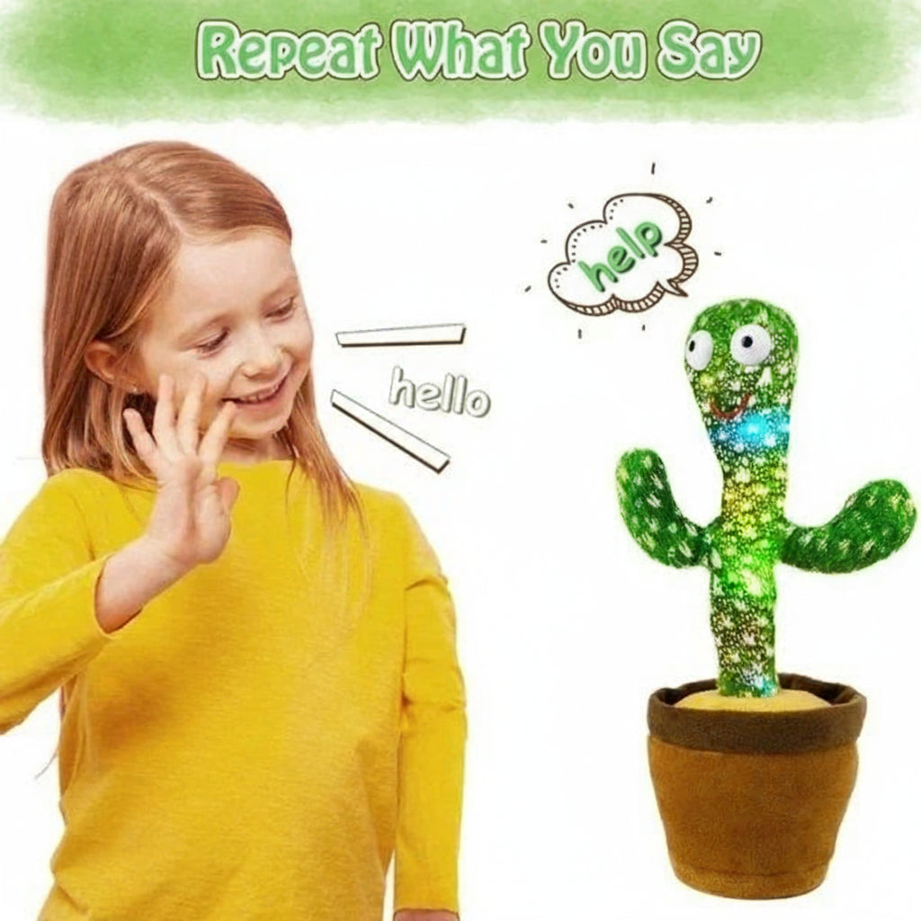 Dancing Cactus Toy – Singing & Talking Plush for Kids